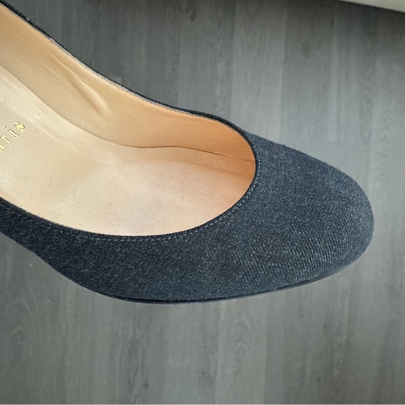 CHRISTIAN LOUBOUTIN Simple Pump 70 Grey Textile Denim Shoes Heels 39.5 👠 - Picture 12 of 12